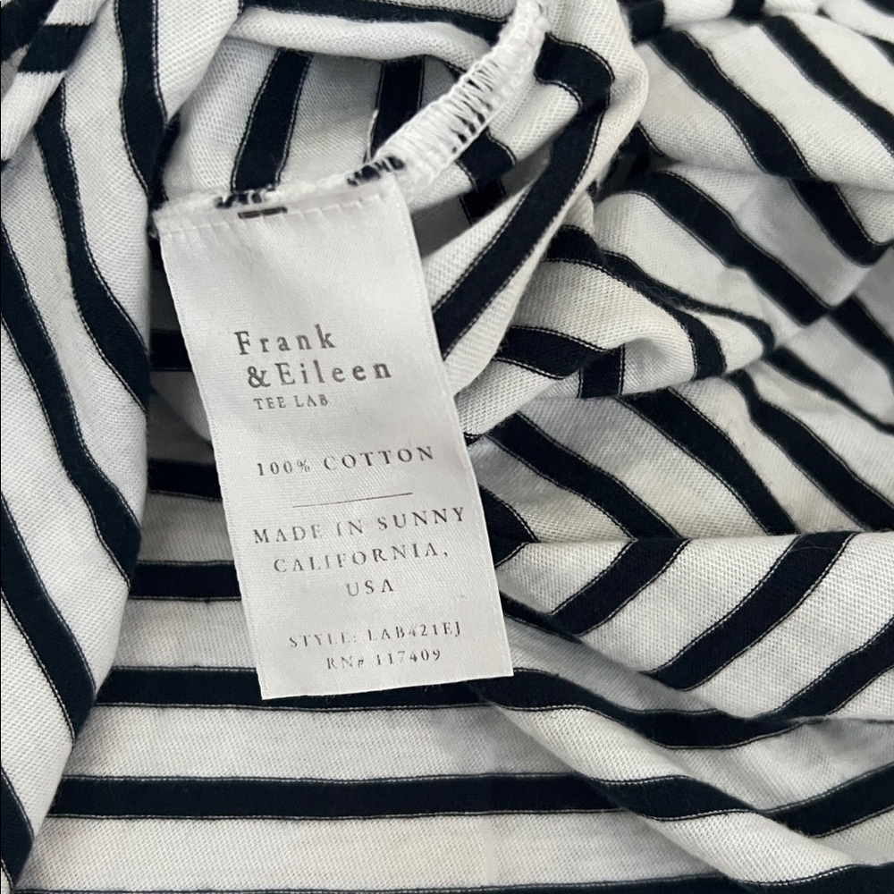 Frank and Eileen Tee Lab Striped Asymmetrical Hem Tank Dress White Black Stripe - Picture 8 of 10